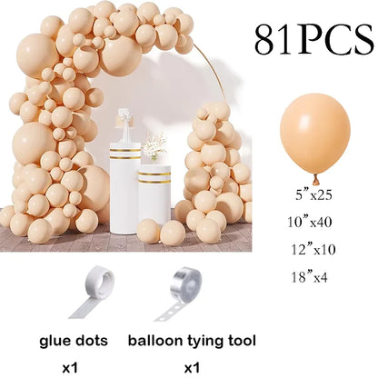 Skin Balloons Arch Kit White Sand Gold Confetti Latex Balloon Garland Kids Birthday Party Baby Shower Wedding Decoration Globos