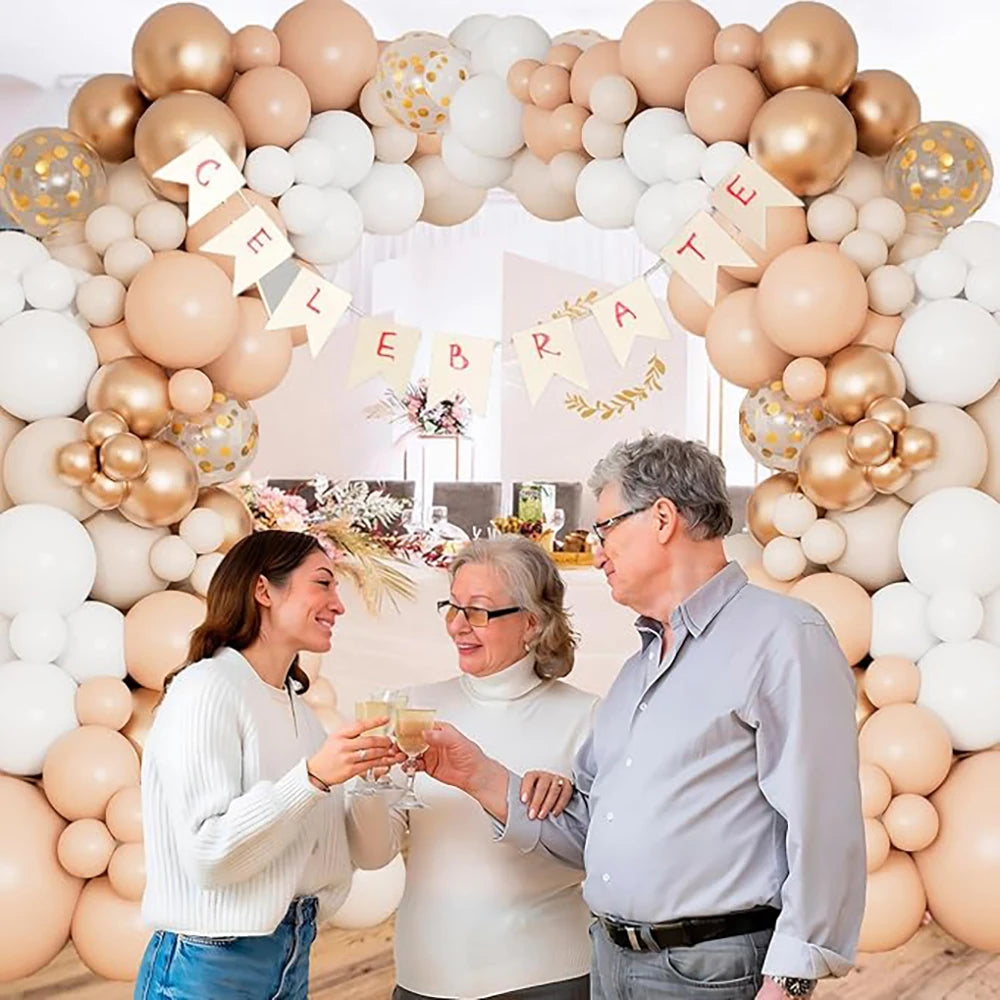 Skin Balloons Arch Kit White Sand Gold Confetti Latex Balloon Garland Kids Birthday Party Baby Shower Wedding Decoration Globos