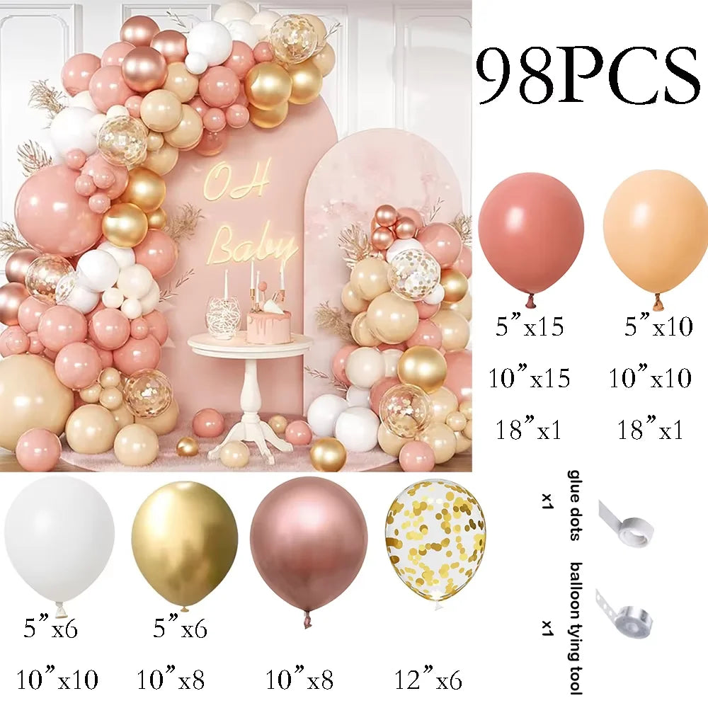 Skin Balloons Arch Kit White Sand Gold Confetti Latex Balloon Garland Kids Birthday Party Baby Shower Wedding Decoration Globos