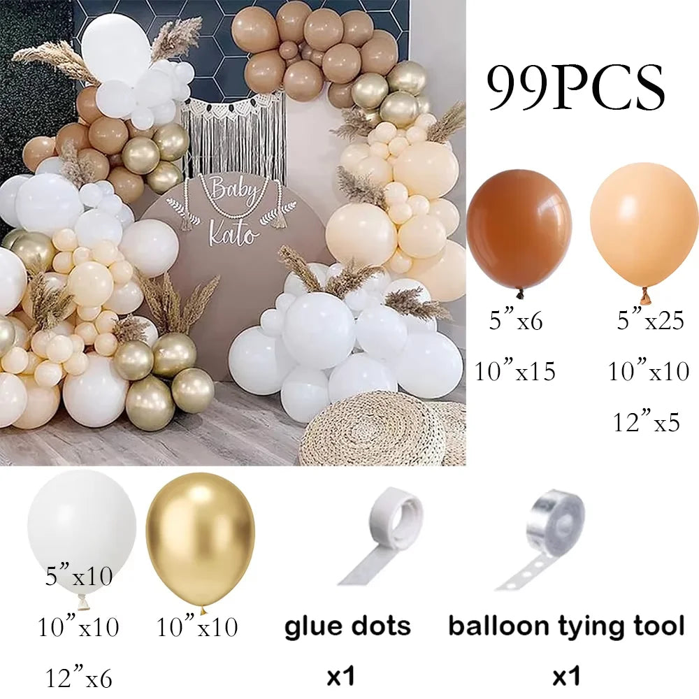Skin Balloons Arch Kit White Sand Gold Confetti Latex Balloon Garland Kids Birthday Party Baby Shower Wedding Decoration Globos
