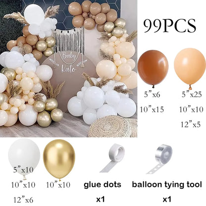 Skin Balloons Arch Kit White Sand Gold Confetti Latex Balloon Garland Kids Birthday Party Baby Shower Wedding Decoration Globos