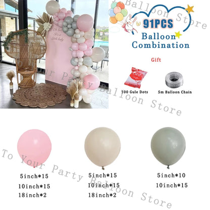 Wedding Decoration Balloons Garland Arch Maca Pink White Confetti Ballon Girl Birthday Party Baby Shower Decor Anniversary Globo