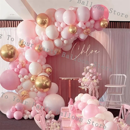 Wedding Decoration Balloons Garland Arch Maca Pink White Confetti Ballon Girl Birthday Party Baby Shower Decor Anniversary Globo