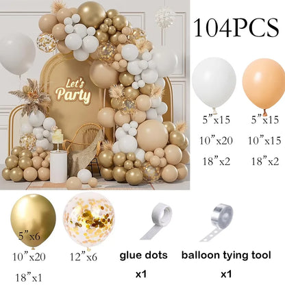 Skin Balloons Arch Kit White Sand Gold Confetti Latex Balloon Garland Kids Birthday Party Baby Shower Wedding Decoration Globos