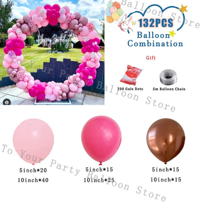 Wedding Decoration Balloons Garland Arch Maca Pink White Confetti Ballon Girl Birthday Party Baby Shower Decor Anniversary Globo