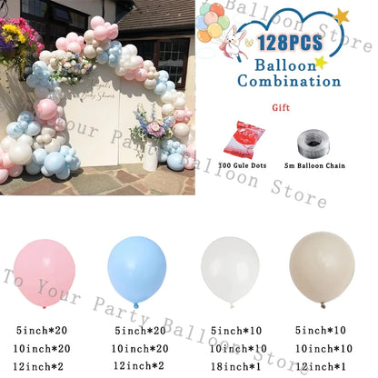 Wedding Decoration Balloons Garland Arch Maca Pink White Confetti Ballon Girl Birthday Party Baby Shower Decor Anniversary Globo