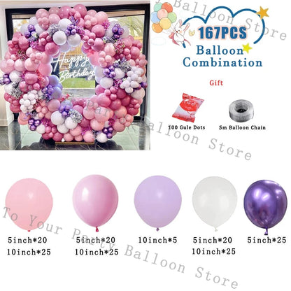 Wedding Decoration Balloons Garland Arch Maca Pink White Confetti Ballon Girl Birthday Party Baby Shower Decor Anniversary Globo