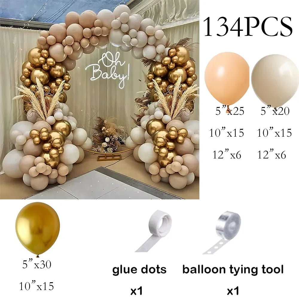 Skin Balloons Arch Kit White Sand Gold Confetti Latex Balloon Garland Kids Birthday Party Baby Shower Wedding Decoration Globos