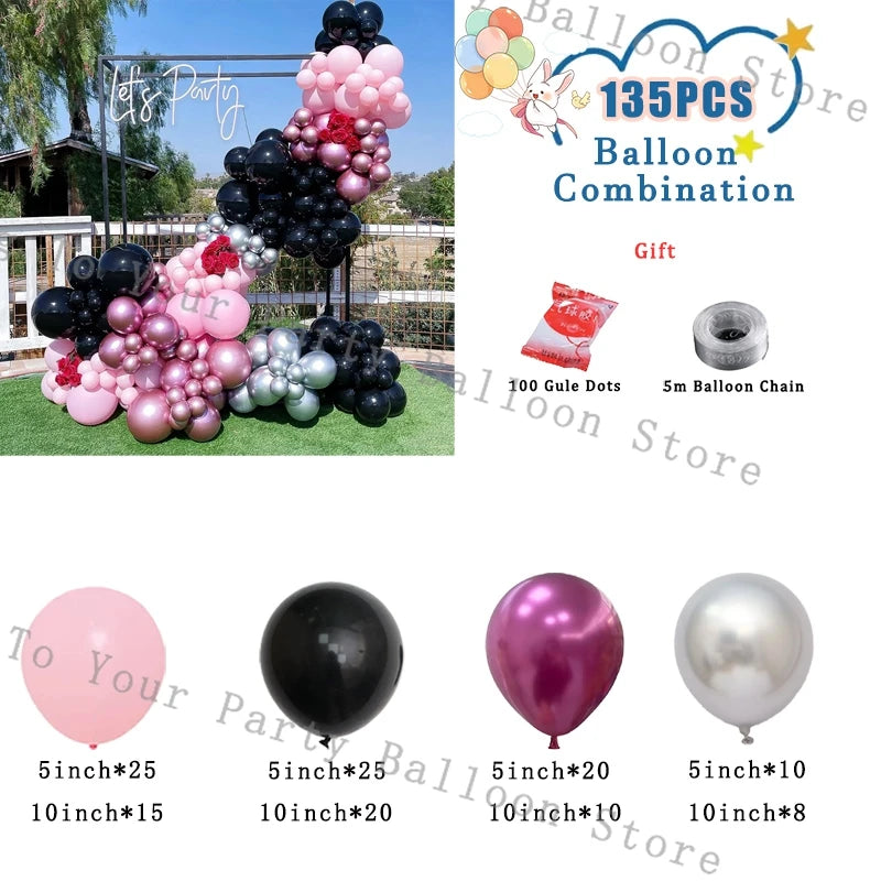 Wedding Decoration Balloons Garland Arch Maca Pink White Confetti Ballon Girl Birthday Party Baby Shower Decor Anniversary Globo