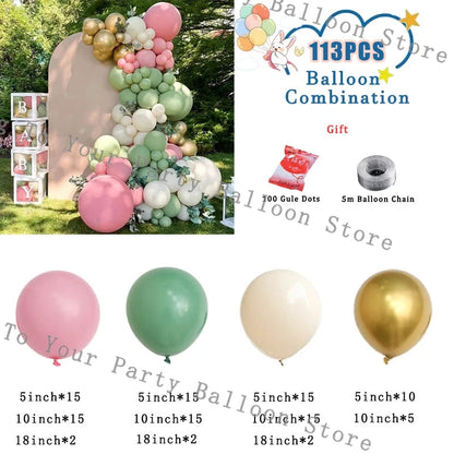 Wedding Decoration Balloons Garland Arch Maca Pink White Confetti Ballon Girl Birthday Party Baby Shower Decor Anniversary Globo