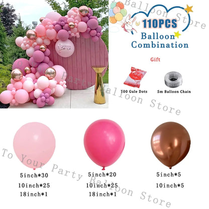 Wedding Decoration Balloons Garland Arch Maca Pink White Confetti Ballon Girl Birthday Party Baby Shower Decor Anniversary Globo