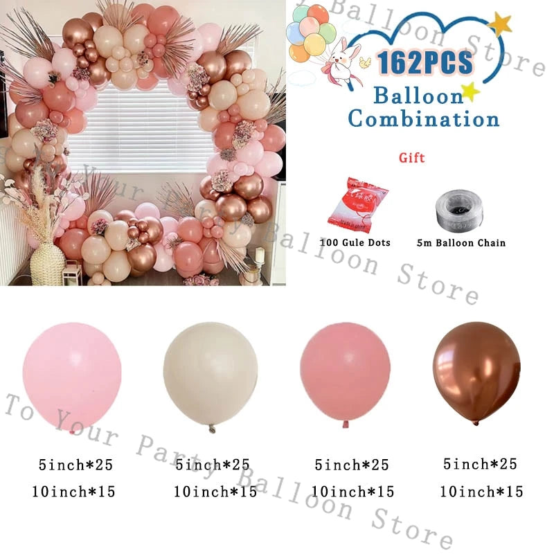 Wedding Decoration Balloons Garland Arch Maca Pink White Confetti Ballon Girl Birthday Party Baby Shower Decor Anniversary Globo