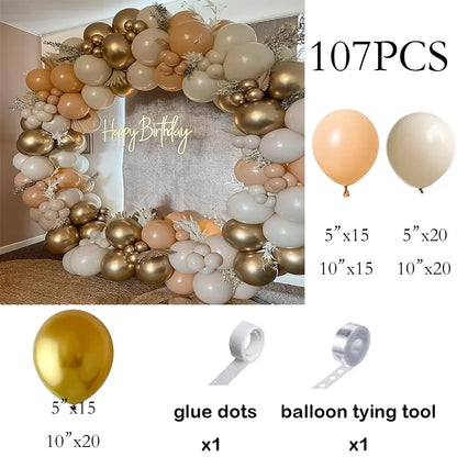 Skin Balloons Arch Kit White Sand Gold Confetti Latex Balloon Garland Kids Birthday Party Baby Shower Wedding Decoration Globos