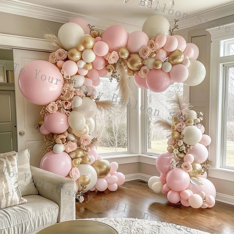 Wedding Decoration Balloons Garland Arch Maca Pink White Confetti Ballon Girl Birthday Party Baby Shower Decor Anniversary Globo