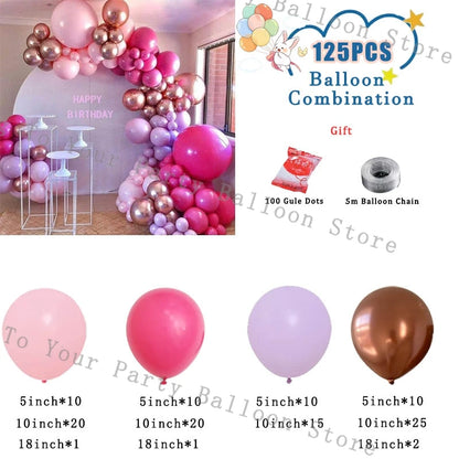 Wedding Decoration Balloons Garland Arch Maca Pink White Confetti Ballon Girl Birthday Party Baby Shower Decor Anniversary Globo