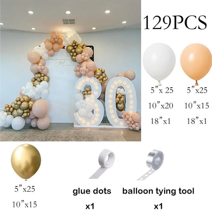 Skin Balloons Arch Kit White Sand Gold Confetti Latex Balloon Garland Kids Birthday Party Baby Shower Wedding Decoration Globos